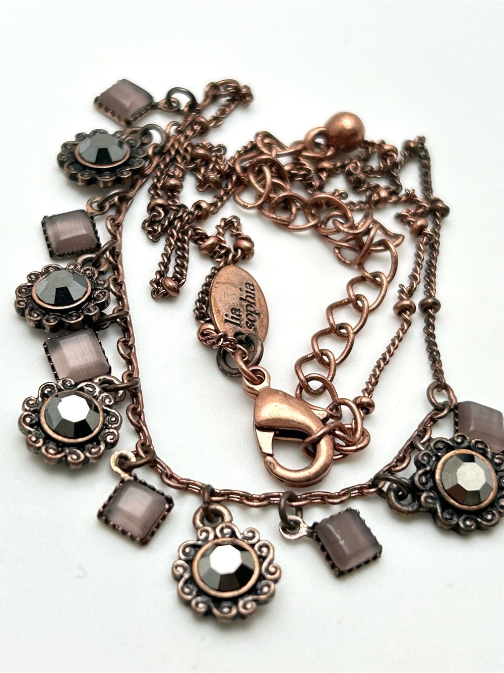 Lia Sophia Jeweled Copper Necklace
